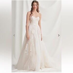 Watters Strapless Lace Wedding Dress - Sunset